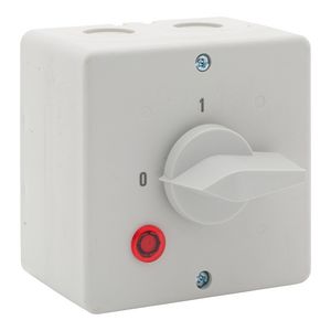 Wasmachine schakelaar 32A 2-polig opbouw met knop en signaallamp