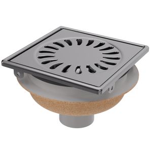 ABS doucheput 146x146mm OU. 50mm RVS rooster draai.