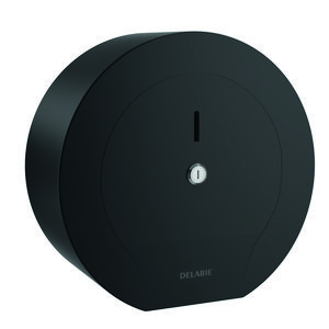 Toiletpapierverdeler voor rol 400 m in mat zwart RVS 304