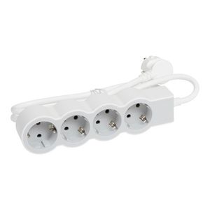 Contactdoos standaard 4x2P + A 3m. wit-grijs