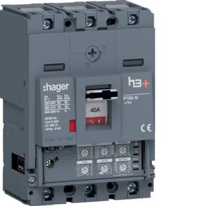Vermogensautomaat h3+ P160 LSI 3P3D 40A 40kA kooiklemmen