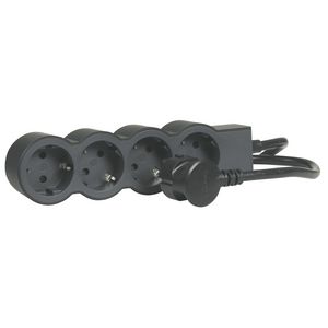 Contactdoos standaard 4x2P + A 3m. zwart VVE=10