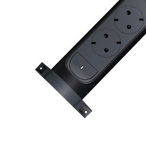 Contactdoos standaard 4x2P + A z.snoer zwart VVE=5