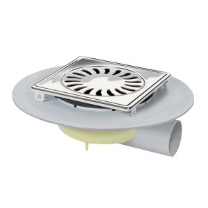 ABS doucheput 146x146mm ZU. 50mm RVS rooster draai. + membr.