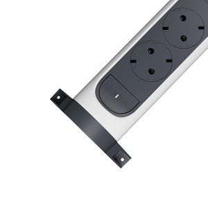 Contactdoos standaard 3x2P + A z.snoer zwart-wit VVE=5
