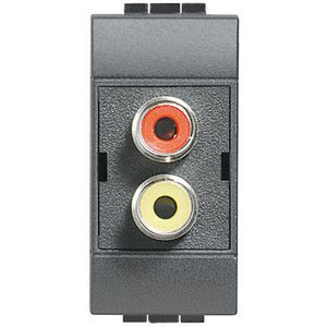 Connector audio/video antraciet RCA dubbel-rood/geel VVE=5