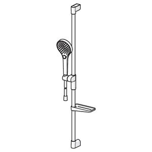 Doucheset, Brass/Plastic, Chroom, 764mm