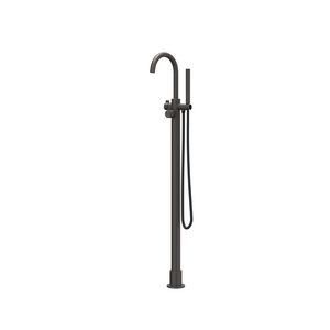 Badmengkraan TRIBE vrijstaand draaibare uitloop slang 150cm rvs geborsteld carbon black incl. inbouwdeel