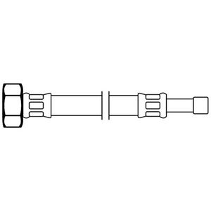 RVS aansluitslang 1/2x10mm buisxmoer L=300mm m. KIWA-keur