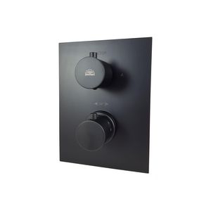 Inbouwset LIGHT douchethermostaat rechthoek m. omstel 2 uitgangen chroom (ABS achterplaat)