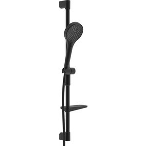 Doucheset, Brass/Plastic, Mat zwart