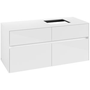 Wastafelonderkast Collaro 1200x548x500mm Glossy White C13000DH
