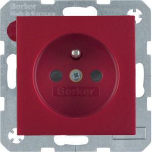 Wandcontactdoos penaarde schroef berker S.1/B.3/B.7 rood mat