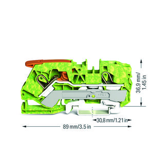 2-draads aardklem met hendel en 10mm² VVE=25