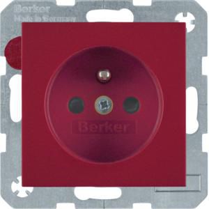 Wandcontactdoos penaarde steek berker S.1/B.3/B.7 rood glans