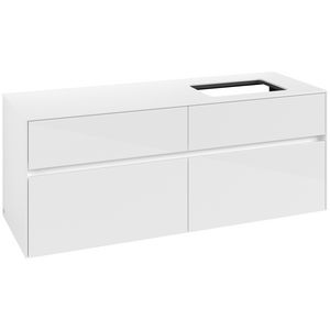 Wastafelonderkast Collaro 1400x548x500mm Glossy White C11800DH