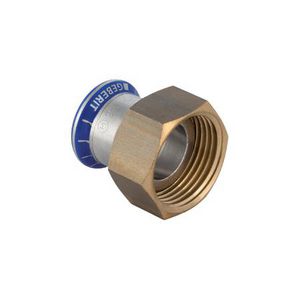 2-del. koppeling vlak MAPRESS RVS siliconenvrij (LABS-vrij) 42x wartel 1.3/4" (wartel messing)