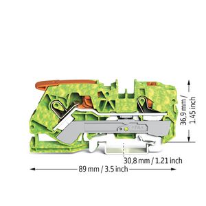 2-draads aardklem met hendel en Druk 10mm² VVE=25
