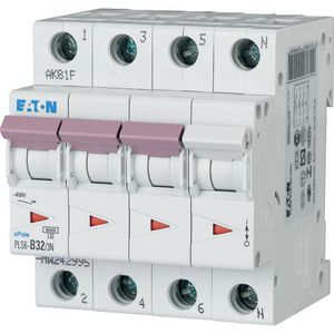 Installatie-automaat (MCB) PLS6, 32A, 3P+N, C-kar., 6ka Eaton