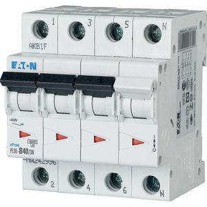 Installatie-automaat (MCB) PLS6, 40A, 3P+N, B-kar., 6ka Eaton