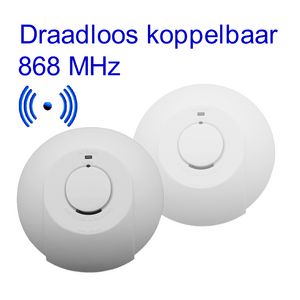 Optische rookmelder 230V incl. 9V back-up batterij, RF