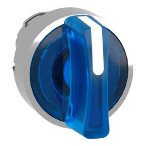 Kop verlichte keuzeschakelaar 3 standen 22mm Blauw