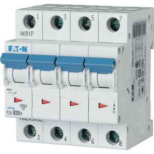 Installatie-automaat (MCB) PLS6, 20A, 4P, C-kar., 6ka Eaton