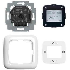 Klokthermostaat inb complete set reflex 1098 U-102 alpinwit