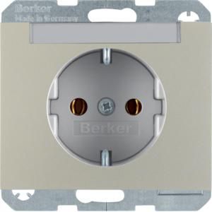 Wandcontactdoos RA tekstv. steek berker K.1/K.5 edelstaal
