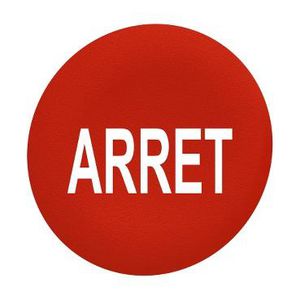 Kapje voor verzonken drukknop RoodARRET" VVE=10