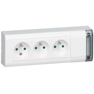 Contactdoos meervoudig zonder snoer 3x2P + PA VVE=5