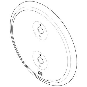 Rozet v. thermostaat 1-weg 175x11,5mm Messing gebors.