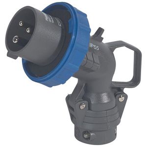 Hoek contactstop. 230V 16A 3-polig IP67 kunststof Hypra