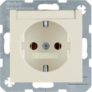 Wandcontactdoos RA tekstveld steek berker S.1/B.3/B.7 wit glans