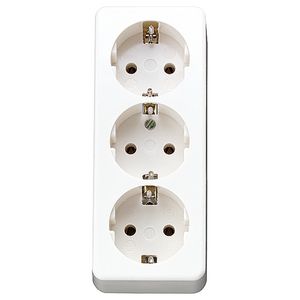 Wandcontactdoos 3-voudig b.cont. zonder trekontl. WW