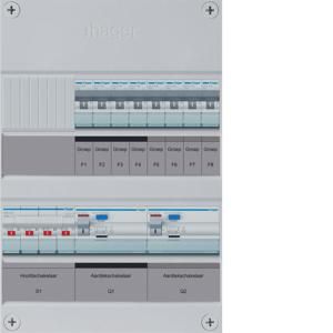 Groepenkast 8-groepver. HS 2xALS 4P 30mA 3-fase excl. buis