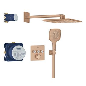 Grohtherm Smartcontrol 3x Comf 310 vierkant Warm Sun geborsteld (prof)