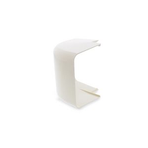 Buitenbocht rond 90° 140x90mm wit PVC RAL9001