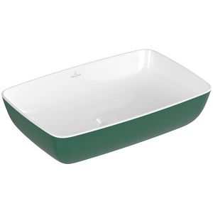 Opzetwaskom rechthoek ARTIS 580x380mm kleur buitenzijde Forest (groen) binnenzijde wit zonder overloop