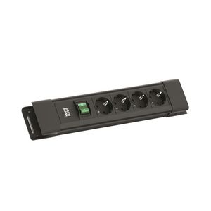 CONNECTUS 4x 230V RA schakelaar 2m RA zwart