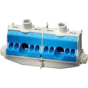 Nul-Insteekklem 2x25-8x4 mm2 DIN-rail Blauw