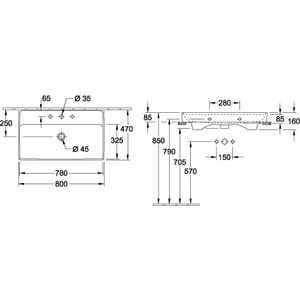 Meubelwastafel Collaro 800x470mm 4A338G01