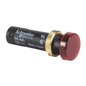 signaallamp Rond Ø12 IP40 rood ingebouwde LED 12Vklemmen