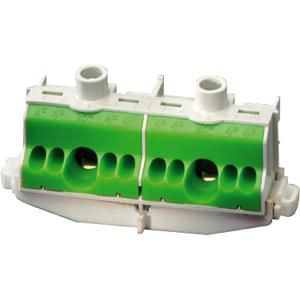 PE-Insteekklem 2x25-8x4 mm2 DIN-rail Groen