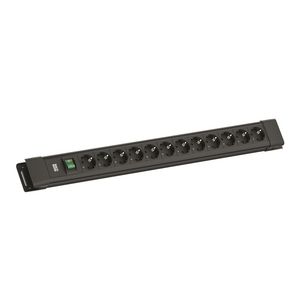 CONNECTUS 12x 230V RA schakelaar 2m RA zwart