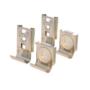 Spiegelklemmen chroom 4dlg 2x vast/2x schuif zwaar model (max. 6kg)