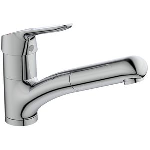 Keukenmengkraan laag m. uittrek handdouche Bluestart chroom Ceraflex