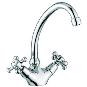 Wastafelmengkraan VIOLA 2-k nostal. hoge uitloop sprong 150mm chroom