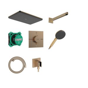 Raindance Alive Q Design doucheset 210/340 1 straalsoort met thermostaat en inbouwdeel iBox universal 2 Brushed Bronze
