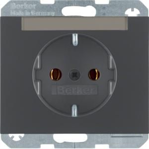 Wandcontactdoos RA tekstv. steek berker K.1/K.5 antraciet